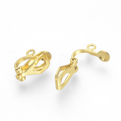 Brass Clip-on Earring Findings KK-R071-11G-1