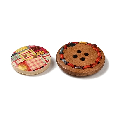 Printed Wooden Buttons DIY-XCP0002-72-1