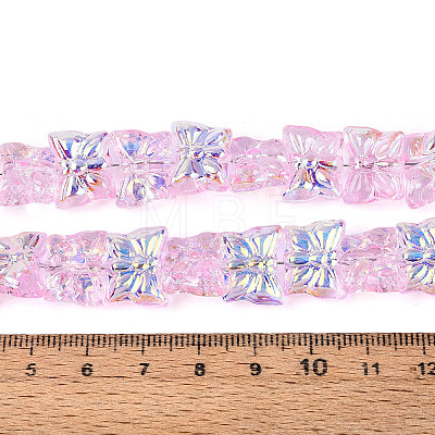 Baking Paint Electroplate Transparent Glass Beads Strands EGLA-N020-05E-1