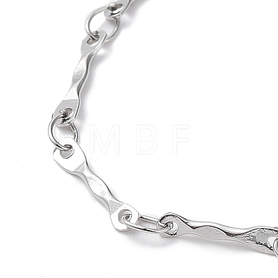 304 Stainless Steel Textured Bar Link Chain Bracelets BJEW-K226-05P-1