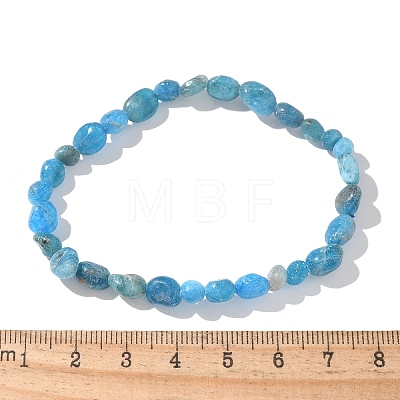 Natural Apatite Bead Stretch Bracelets X-BJEW-K213-40-1