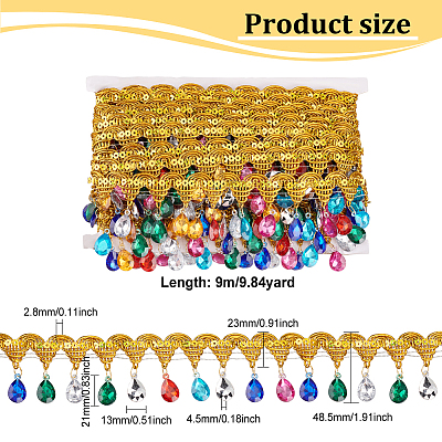 Polyester Tassel Lace Ribbon OCOR-WH0079-75B-1