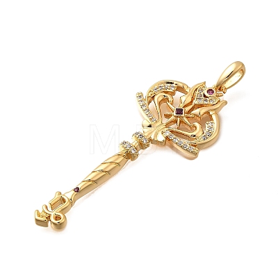Brass Micro Pave Cubic Zirconia Big Pendants KK-B147-04G-06-1