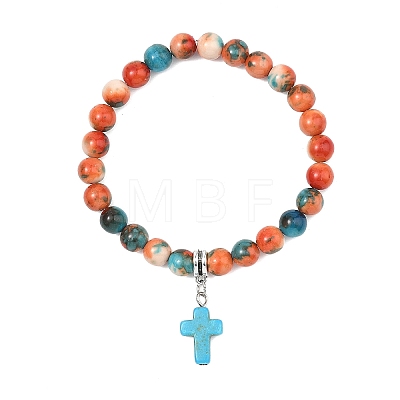 Unisex Synthetic Mixed Stone Bracelets BJEW-JB13626-1