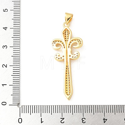 Brass Micro Pave Cubic Zirconia Pendants KK-U053-17G-03-1