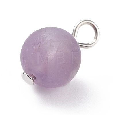 Frosted Natural & Synthetic Gemstone Charms PALLOY-JF01388-1