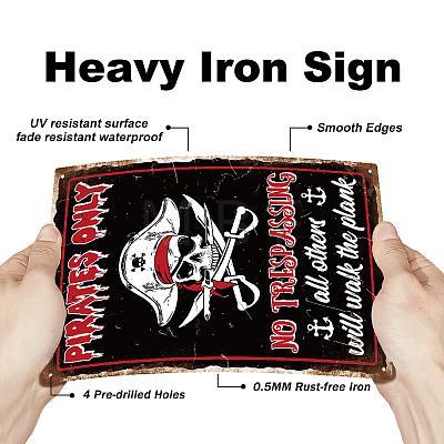 Vintage Metal Tin Sign AJEW-WH0189-329-1