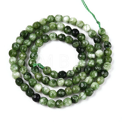 Dyed Natural White Jade Beads Strands G-T139-4mm-60-18-1