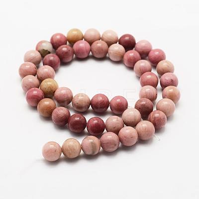 Natural Rhodonite Beads Strands G-J358-03-10mm-1