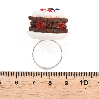 Afternoon Tea Resin & Plastic Adjustable Finger Rings for Women LS-RJEW-K317-01E-1