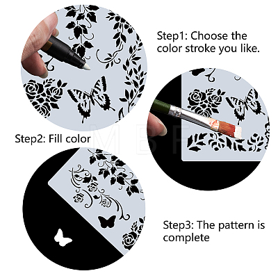 PET Plastic Hollow Out Drawing Painting Stencils Templates DIY-WH0284-011-1