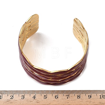 Oval 304 Stainless Steel Cuff Bangles BJEW-F525-03D-G-1