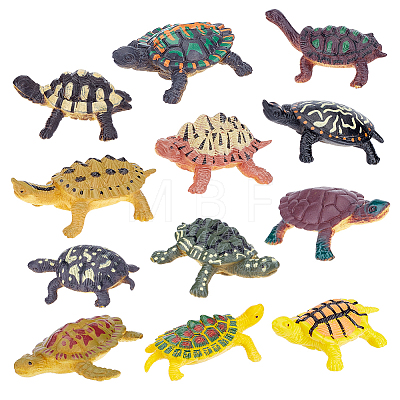 1 Set Sea Turtle Plastic Figurines Display Decorations DJEW-GA0001-48-1