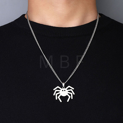 201 Stainless Steel Pendant Necklaces for Man NJEW-Q336-02I-P-1