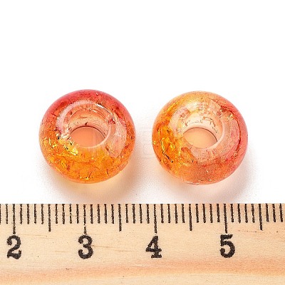 Two Tone Transparent Crackle Acrylic European Beads TACR-P009-B01-1