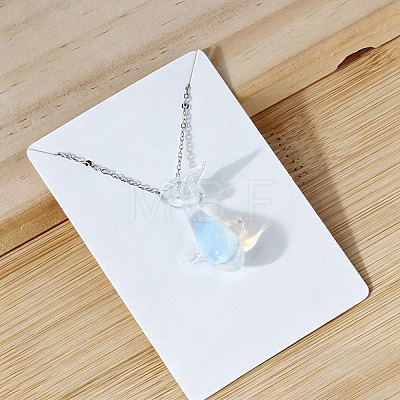 Ocean Handmade Lampwork Whale Pendant 201 Stainless Steel Cable Chain Necklaces WG91903-01-1