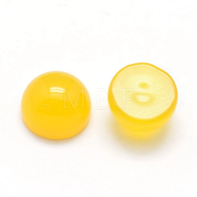 Natural Yellow Agate Cabochons G-P393-R17-10MM-1
