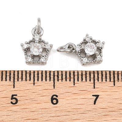 Brass Micro Pave Cubic Zirconia Charms CU-CBAA6E8-05P-02-1