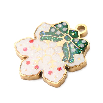 Christmas 304 Stainless Steel Enamel Pendants STAS-B112-02G-11-1