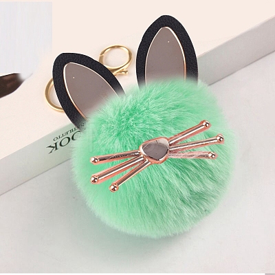 Faux Fur Cat Pendant Keychain ANIM-PW0002-20E-1