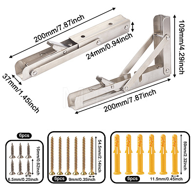 304 Stianless Steel Folding Shelf Brackets SW-TAC0001-11P-1