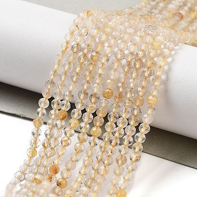 Natural Gold Rutilated Quartz Beads Strands LS-G-G161-A17-05-1