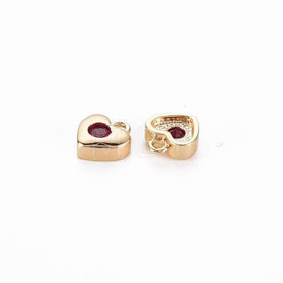 Brass Micro Pave Cubic Zirconia Charms KK-R136-053A-NF-1