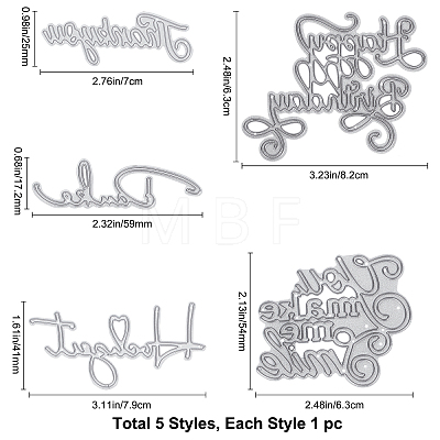 Gorgecraft Word Frame Metal Cutting Dies Stencils DIY-GF0003-29-1