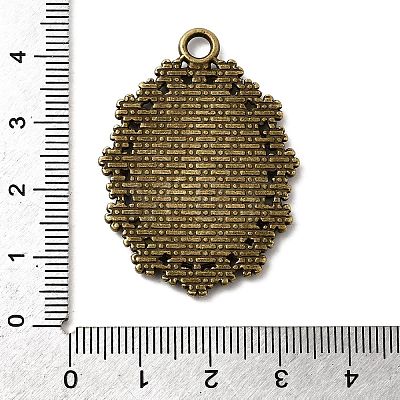 Vintage Tibetan Style Alloy Flower Pendant Cabochon Bezel Settings X-TIBEP-M018-42AB-NF-1