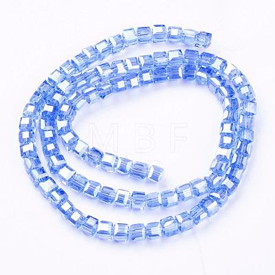 Electroplate Glass Beads Strands EGLA-R030-4x4mm-M-1