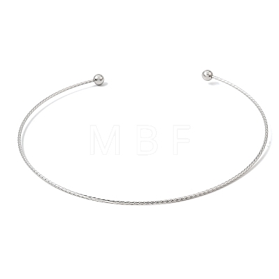 201 Stainless Steel Twist Cuff Choker Necklaces SA-CBA4A0D-01P-1