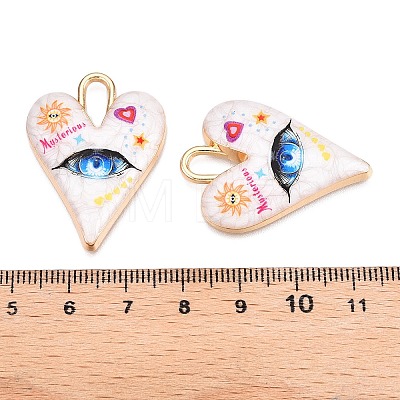 Printed Rack Plating Alloy Enamel Pendants ENAM-T020-01B-1