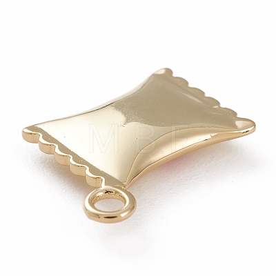 Golden Tone Brass Enamel Pendants KK-H746-01G-1