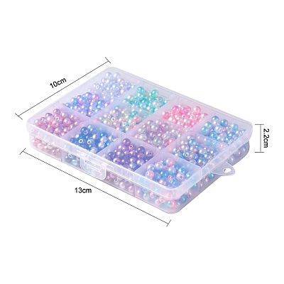 Rainbow ABS Plastic Imitation Pearl Beads OACR-YW0001-02A-1
