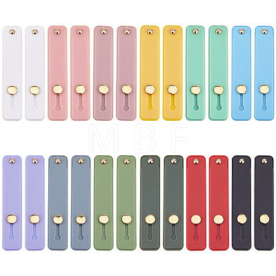 24Pcs 12 Colors Rectangle Silicone Phone Strap Grip Holder Finger AJEW-FH0008-81-1