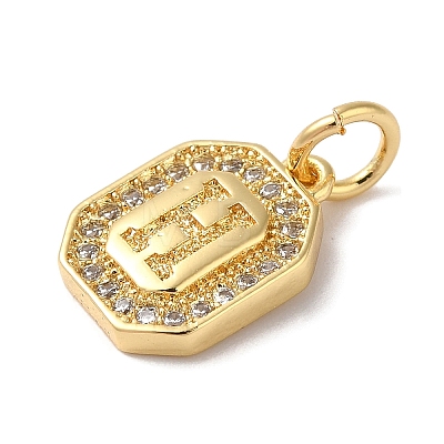 Real 18K Gold Plated Brass Micro Pave Clear Cubic Zirconia Pendants KK-L216-002G-H-1