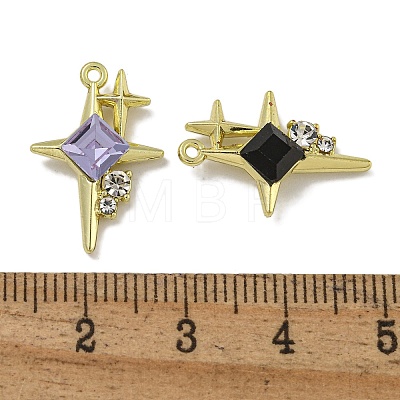 Rack Plating Alloy Rhinestone Pendants PALLOY-F312-20G-1