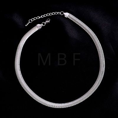 8MM 304 Stainless Steel Flat Snake Chain Necklaces WGEA08E-02-1
