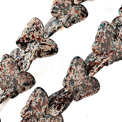 Spray Printed Synthetic Turquoise Beads Strands TURQ-P002-04A-02-1
