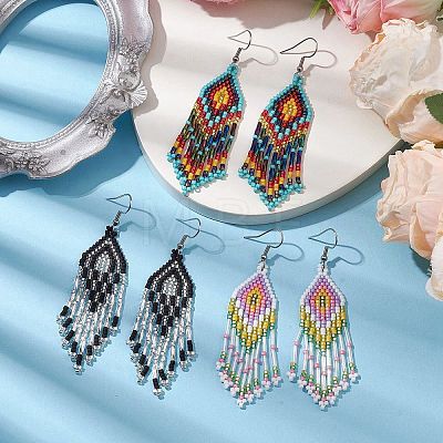 304 Stainless Steel with Glass Dangle Stud Earring EJEW-MZ00175-1