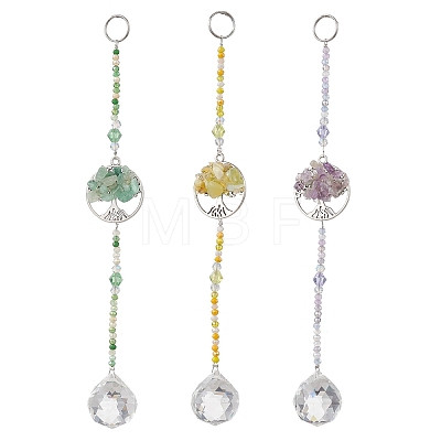 Glass Teardrop Window Hanging Suncatchers HJEW-JM04544-1