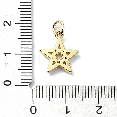 Brass Micro Pave Clear Cubic Zirconia Charms KK-H475-59G-01-1