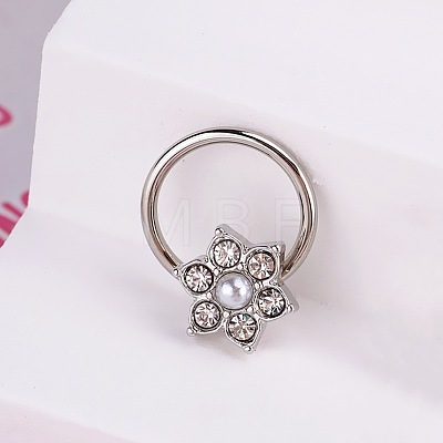 316L Stainless Steel Micro Pave Cubic Zirconia Hoop Nose Rings WG5D603-16-1