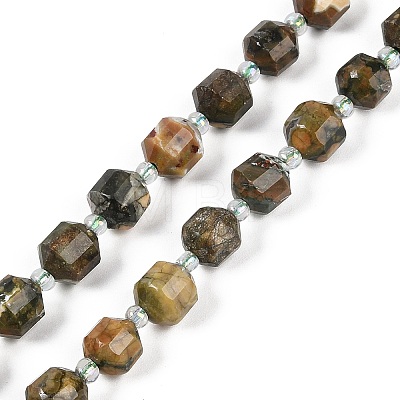 Natural Rhyolite Jasper Beads Strands G-O201B-122F-1