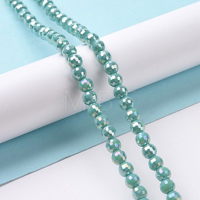 Electroplate Opaque Solid Color Glass Beads Strands X-GLAA-E036-10A-1