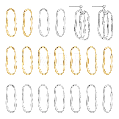 Unicraftale 16Pcs 2 Colors 304 Stainless Steel Linking Rings STAS-UN0050-16-1