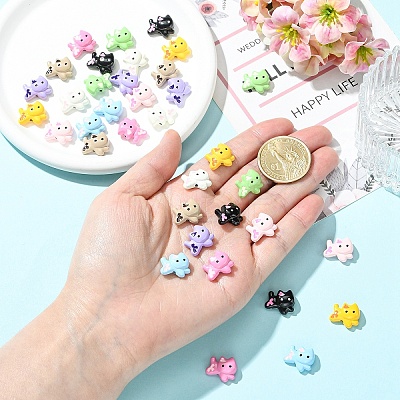 18Pcs 9 Colors Baking Paint Zinc Alloy Beads FIND-YW0011-32-1