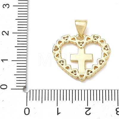 Religion Cross Brass Micro Pave Clear Cubic Zirconia Pendants CU-CBA83A6-03F-G03-1