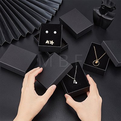 Kraft Cotton Filled Cardboard Paper Jewelry Set Boxes CBOX-R036-11B-1