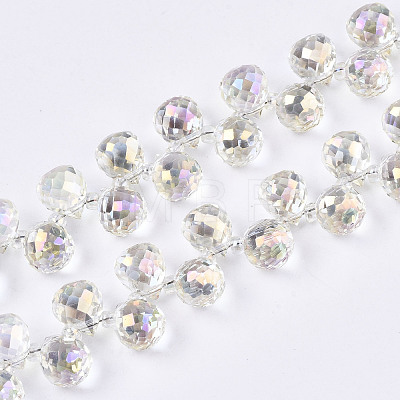 Transparent Glass Beads Strands GLAA-T006-14E-1